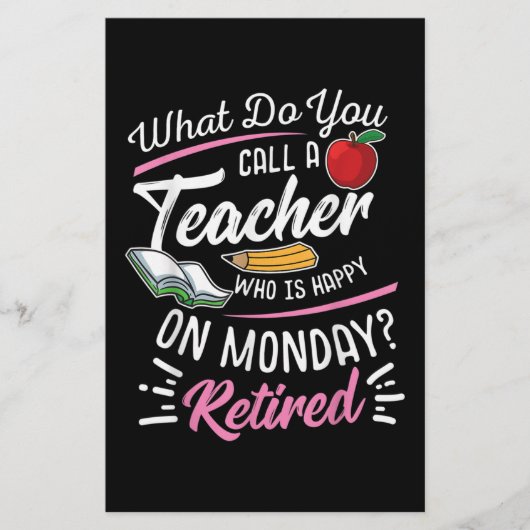 Uittredingsleraar Gepensioneerd leraar Leraar Fijn Briefpapier (Voorkant)