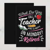 Uittredingsleraar Gepensioneerd leraar Leraar Fijn Kaart (Voorkant / Achterkant)