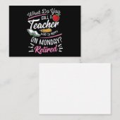 Uittredingsleraar Gepensioneerd leraar Leraar Fijn Notitiekaartje (Voorkant / Achterkant)