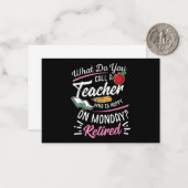 Uittredingsleraar Gepensioneerd leraar Leraar Fijn Notitiekaartje (Voorkant / Achterkant in situ)