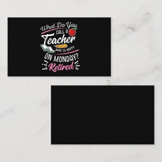 Uittredingsleraar Gepensioneerd leraar Leraar Fijn Visitekaartje (Voorkant / Achterkant)