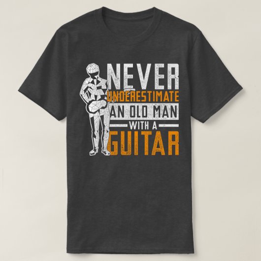 Uittredingsmuzikant Guitar Music in ruste Guitaris T-shirt (Design voorkant)