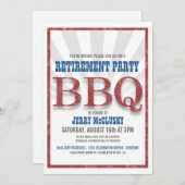 Uittredingspartij Barbeque Uitnodigingen (Voorkant / Achterkant)