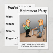 Uittredingspartij - Humorische uitnodigingen (Voorkant / Achterkant)