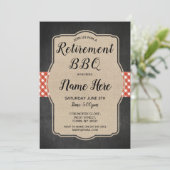 Uittredingspartij nodigt Gingham BBQ Burlap Red ui Kaart (Staand voorkant)