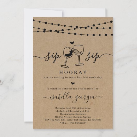 Uittredingspartij voor wijnbereiding kaart (Voorkant)