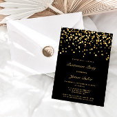 Uittredingspartij voor zwarte en gouden Confetti Kaart