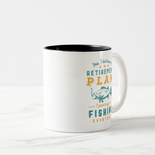 Uittredingsprogramma voor jonge vissers met pensio tweekleurige koffiemok (Voorkant rechts)
