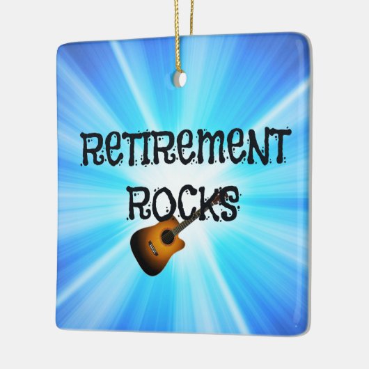 Uittredingsraketten—aangepast gitaarontwerp keramisch ornament (Links)