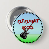 Uittredingsraketten met zwart Lijst Ronde Button 7,6 Cm (Voorkant /achterkant)