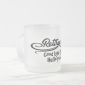 Uittredingsrecht gedag hallo pensioen matglas koffiemok (Voorkant links)