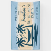 Uittredingsstrand palm Trees Hammock Party Welkom Spandoek (Verticaal)
