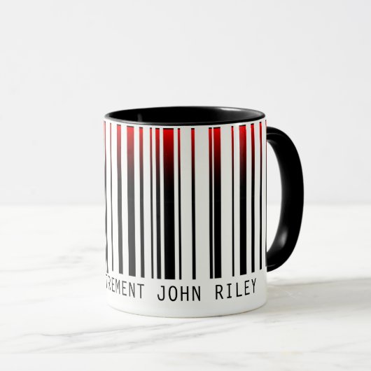 Uittredingsstreepjescode met laser mok (Voorkant rechts)