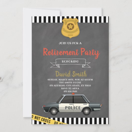 Uittredingsuitnodiging van de politie kaart (Voorkant)