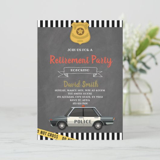 Uittredingsuitnodiging van de politie kaart (Staand voorkant)