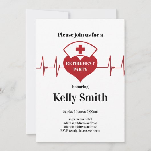 Uittredingsuitnodiging voor verpleegkundig persone kaart (Voorkant)