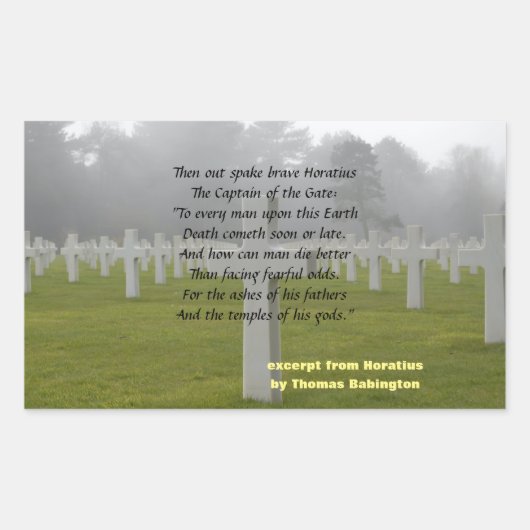 Uittreksel uit Horatius Rechthoekige Sticker (Voorkant)