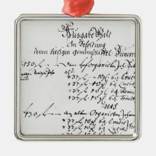 Uittreksel van J.S. Betaling salaris Bach Metalen Ornament