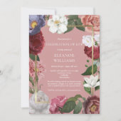 Uitvaart 'Celebration of Life' Roze Roos Bloem Mot Kaart (Voorkant)