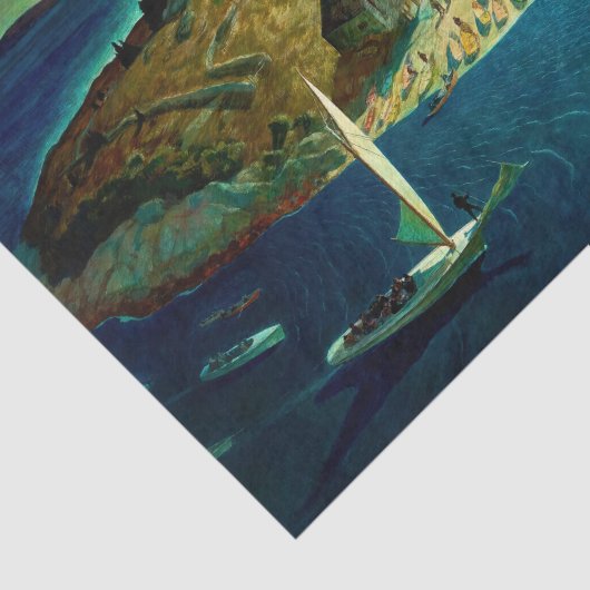 Uitvaart door Newell Convers Wyeth Tissuepapier (Detail)