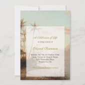 Uitvaart Foto Elegante Tropisch Eiland Palmboom Kaart (Voorkant)
