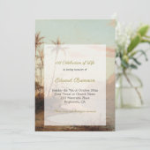 Uitvaart Foto Elegante Tropisch Eiland Palmboom Kaart (Staand voorkant)