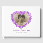 Uitvaart gastenboek vergeten-me-nots bloemen paars (Voorkant)