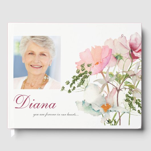 Uitvaart Gastenboek | Zachte bloemen (Voorkant)