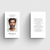 Uitvaart in het Spaans | En Memoria Foto Gebed Kaa Visitekaartje