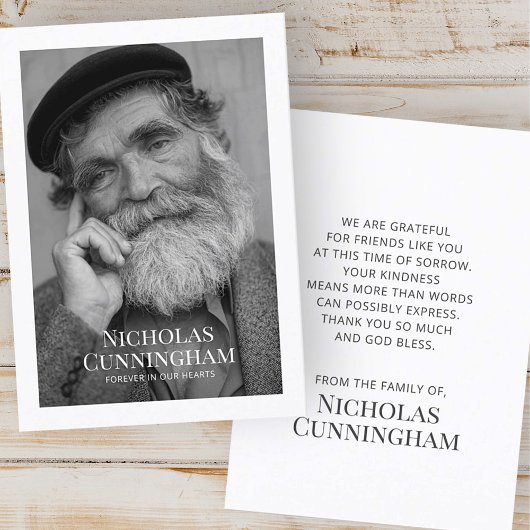 Uitvaart Memorial Classic Eenvoudige foto gebed Ka Visitekaartje