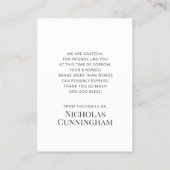 Uitvaart Memorial Classic Eenvoudige foto gebed Ka Visitekaartje (Achterkant)