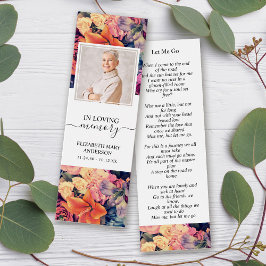 Uitvaart Memorial Moody Floral Mini Bladwijzer Mini Visitekaartjes