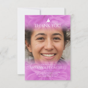 Uitvaart roze zacht roos foto familie dank u kaart