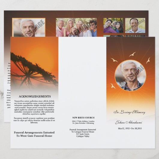 Uitvaart sjabloon (Voorkant / Achterkant)