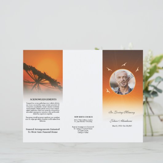 Uitvaart sjabloon (Staand voorkant)