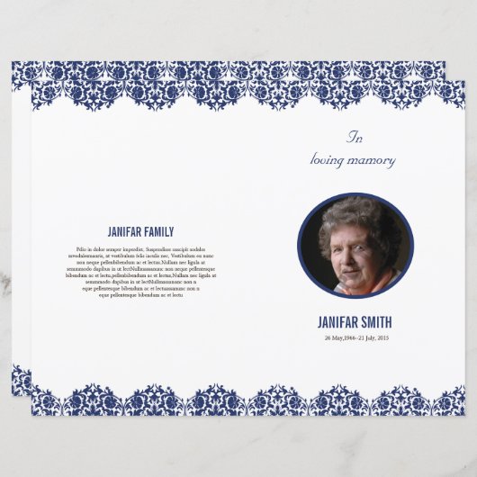 Uitvaart sjabloon (Voorkant / Achterkant)