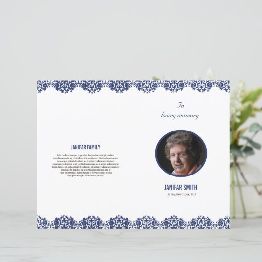 Uitvaart sjabloon (Staand voorkant)