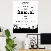 Uitvaart Thema RIP Twintigers 20s Grappig 30e Verj Poster (Thuiskantoor)