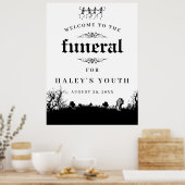 Uitvaart Thema RIP Twintigers 20s Grappig 30e Verj Poster (Keuken)