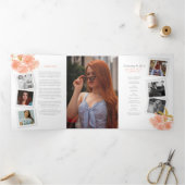 Uitvaartdienst programma perzik bloesem foto (Binnen)