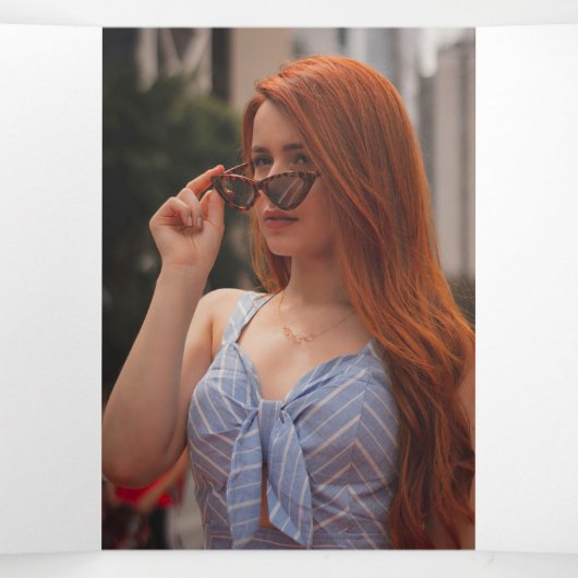 Uitvaartdienst programma perzik bloesem foto (Binnenkant midden)