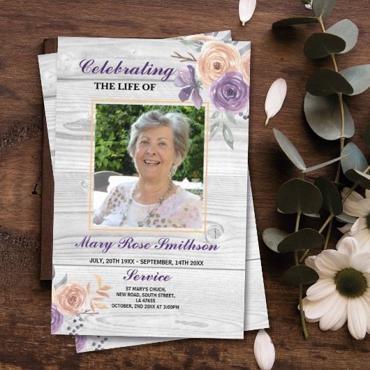 Uitvaartdienst Viering van het Leven Paars   Flyer