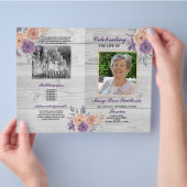 Uitvaartdienst Viering van het Leven Paars   Flyer (Hand)