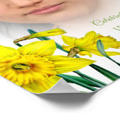 Uitvaartdienstprogramma lente narcissen foto poster (Hoek)