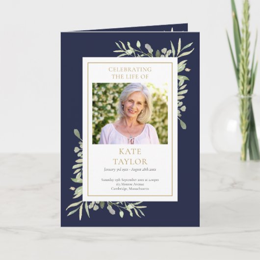 Uitvaartgroen Herdenkingsdienst Vouwprogramma Programma (Voorkant)