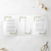 Uitvaartgroen Order Of Service Herdenkingsdienst Drieluik Programma (Binnen)