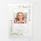 Uitvaartgroen Order Of Service Herdenkingsdienst Drieluik Programma (Cover)