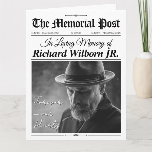 Uitvaartprogramma Celebration of Life Newspaper Ka Kaart (Voorkant)