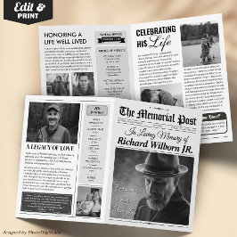 Uitvaartprogramma Celebration of Life Newspaper Ka Kaart