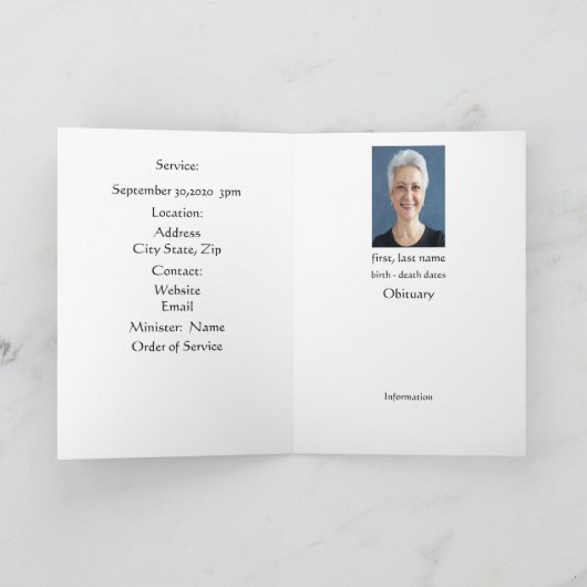 Uitvaartprogramma Custom Waterverf Uil Bird Programma (Binnen)